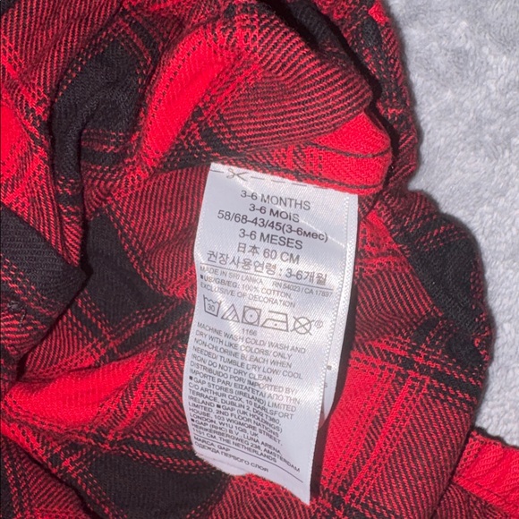 GAP Red and Black Plaid Kids Bodysuit - Picture 3 of 3